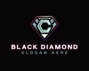 Diamond Gem Letter C logo design