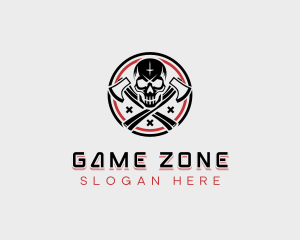 Skull Axe Weapon logo design