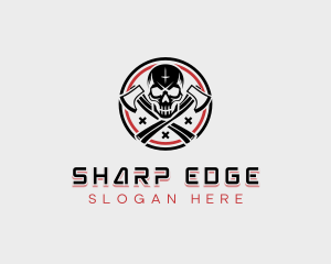 Skull Axe Weapon logo design