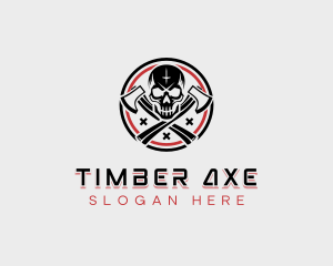 Skull Axe Weapon logo design