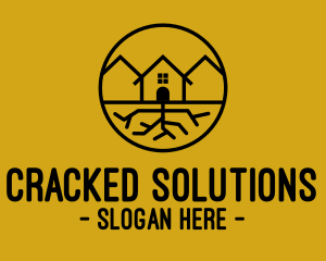 Cracked - House Repair Reconstruction logo design