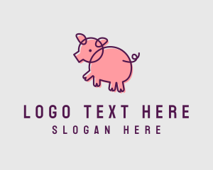 Meat Shop - Scribble Pig Farm logo design