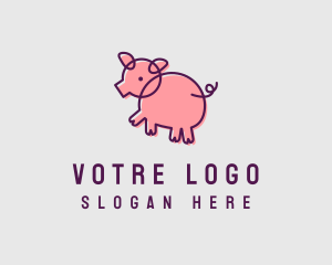 Pig - Scribble Pig Farm logo design