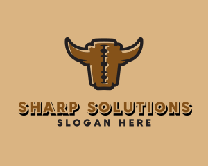 Sharp - Razor Bull Barber logo design
