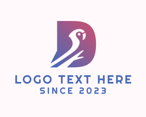 Bird - Gradient Parrot Letter D logo design