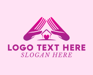 Hand Sign - Hands Shelter Home logo design
