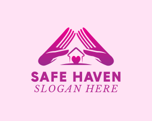 Shelter - Hands Shelter Home logo design