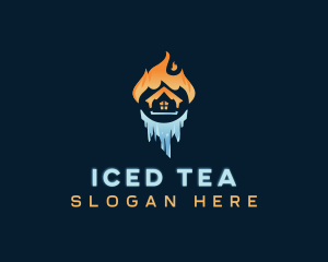 Home Ice Fire HVAC logo design