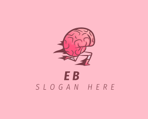 Running - Mental Training Brain logo design