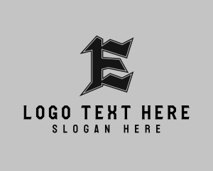 Skate - Tattoo Studio Letter E logo design