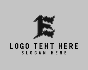 Skate Shop - Tattoo Studio Letter E logo design