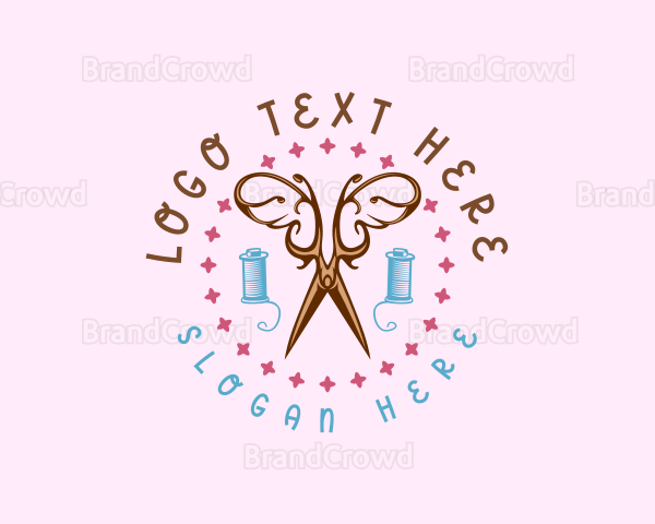 Sewing Butterfly Scissors Logo