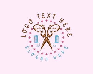 Gown - Sewing Butterfly Scissors logo design