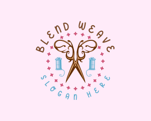 Sewing Butterfly Scissors  logo design