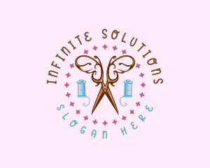 Stitching - Sewing Butterfly Scissors logo design