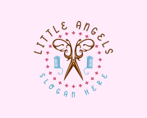 Dress - Sewing Butterfly Scissors logo design