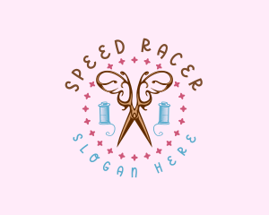 Fashionwear - Sewing Butterfly Scissors logo design