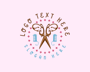 Sewing - Sewing Butterfly Scissors logo design