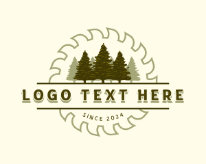 Circular Saw - Forest Lumberjack Woodwork logo design