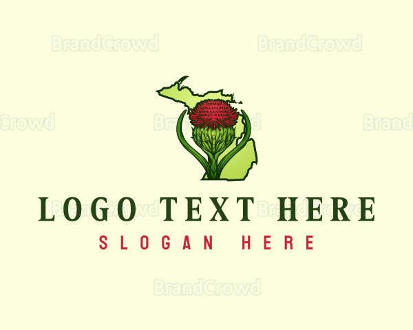 Michigan Flower Thistle Logo