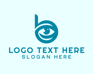 Contact Lens - Eye Clinic Letter B logo design