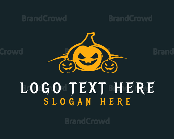 Halloween Creepy Pumpkin Logo