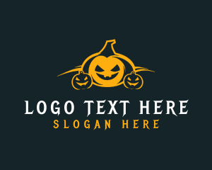 Halloween Party - Halloween Creepy Pumpkin logo design