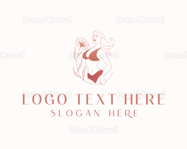 Woman Lingerie Flower Logo