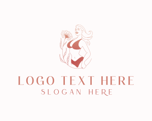 Fashion - Woman Lingerie Flower logo design