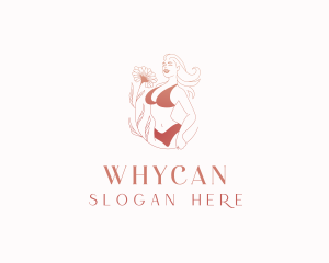 Woman Lingerie Flower Logo