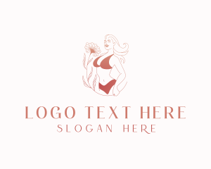 Body - Woman Lingerie Flower logo design