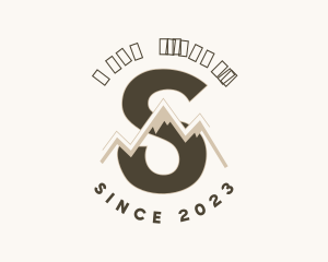 Campsite - Mountain Range Letter S logo design