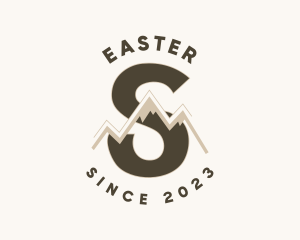 Camping Equipment - Mountain Range Letter S logo design