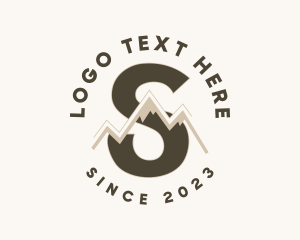 Camper - Mountain Range Letter S logo design