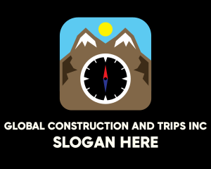 Direction - Mountain Compass Location App logo design