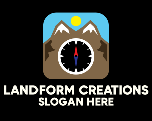 Landform - Mountain Compass Location App logo design