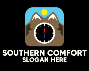 South - Mountain Compass Location App logo design