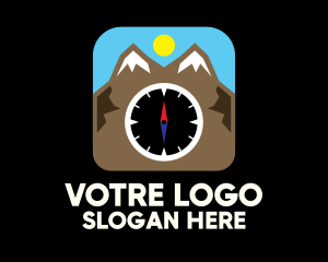 Hill - Mountain Compass Location App logo design