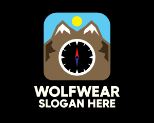 Sunrise - Mountain Compass Location App logo design