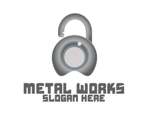 Metal - Metal Lock Security logo design