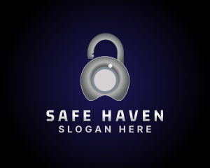 Metal Lock Security  logo design