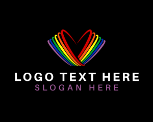 Lesbian - Rainbow Heart Community logo design