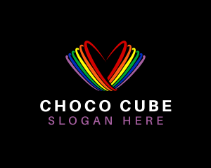 Gay - Rainbow Heart Community logo design