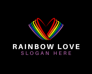 Lesbian - Rainbow Heart Community logo design