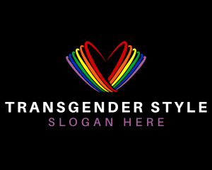 Transgender - Rainbow Heart Community logo design