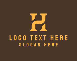 Studio - Premium Golden Letter H logo design