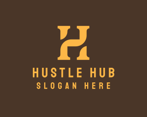 Premium Golden Letter H logo design