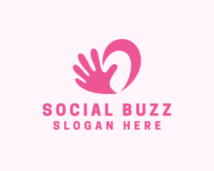 Social Hand Heart Support logo design