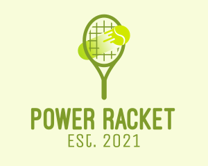 Racket - Tennis Ball Racket logo design