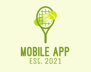 Mesh - Tennis Ball Racket logo design
